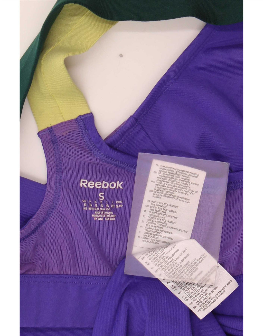 Reebok Womens Vest Top UK 8/10 Small Purple Colourblock Polyester