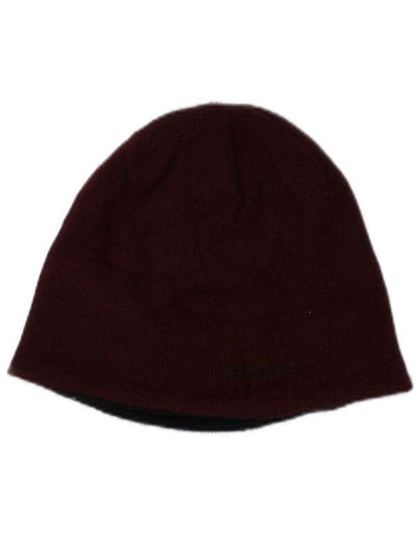 Calvin Klein Mens Beanie Hat One Size Burgundy Acrylic