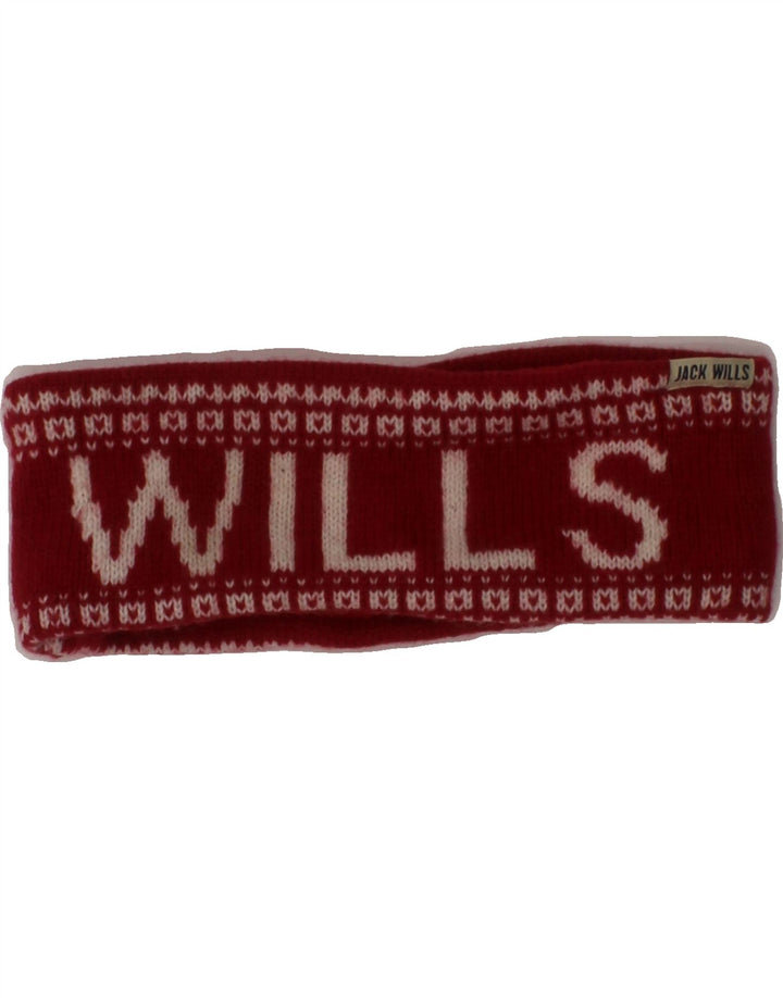 JACK WILLS Womens Graphic Headband Hat One Size Red Vintage Jack Wills and Second-Hand Jack Wills from Messina Hembry 