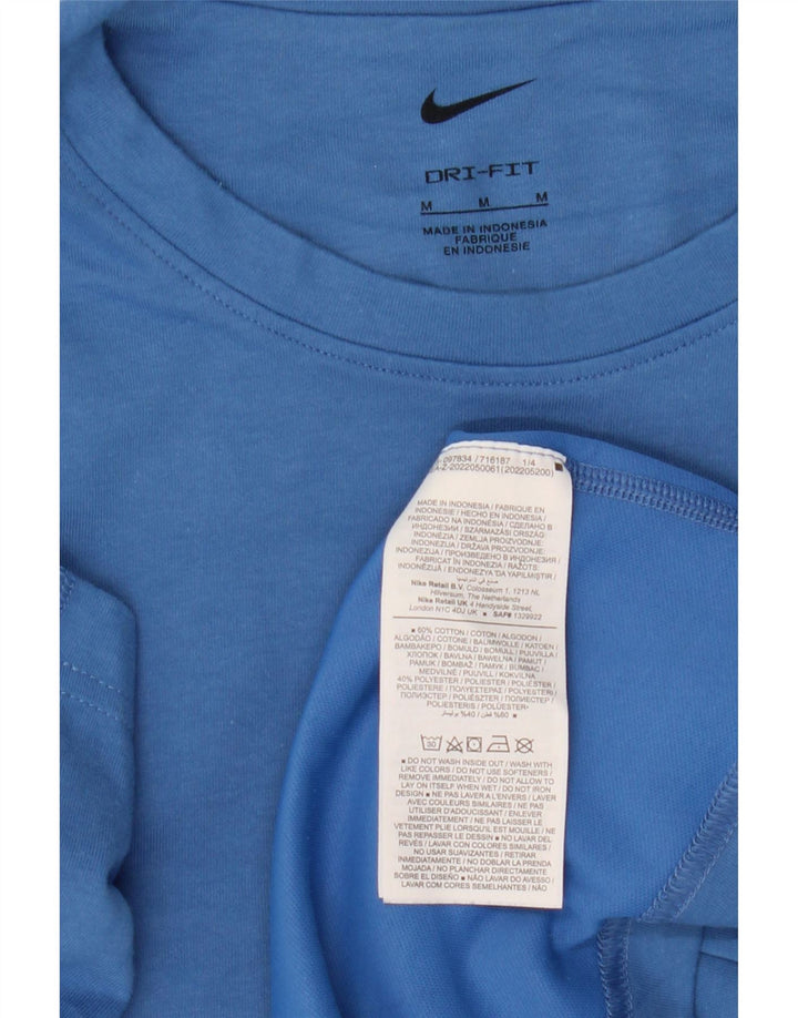 Nike Mens Dri Fit T-Shirt Top Medium Blue Cotton