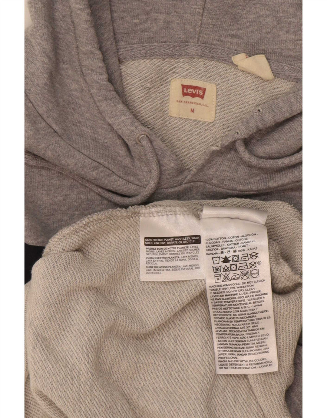 Maglione con cappuccio grafico da uomo Levi's in cotone grigio medio