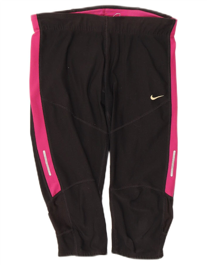 Nike Womens Capri Leggings UK 8 Small  Black Colourblock Polyester