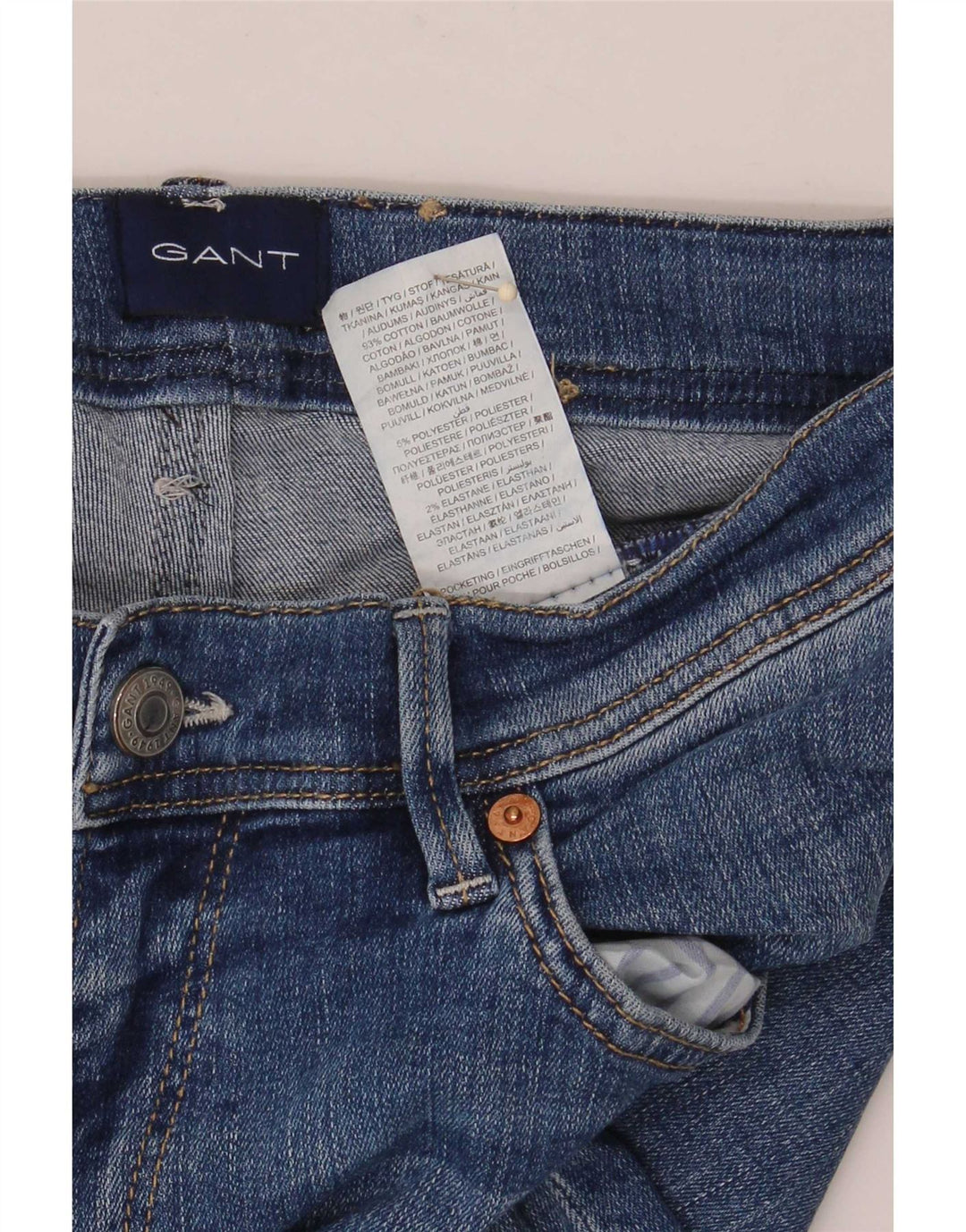 Мужские узкие джинсы Gant W30 L30, синий хлопок
