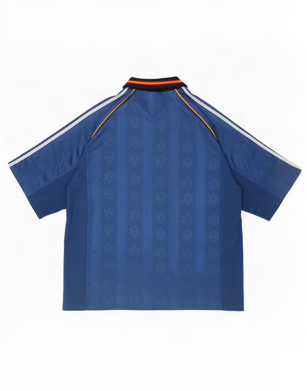 Adidas Mens Spain 1999-2000 выездная футбольная рубашка XL синяя с цветными блоками