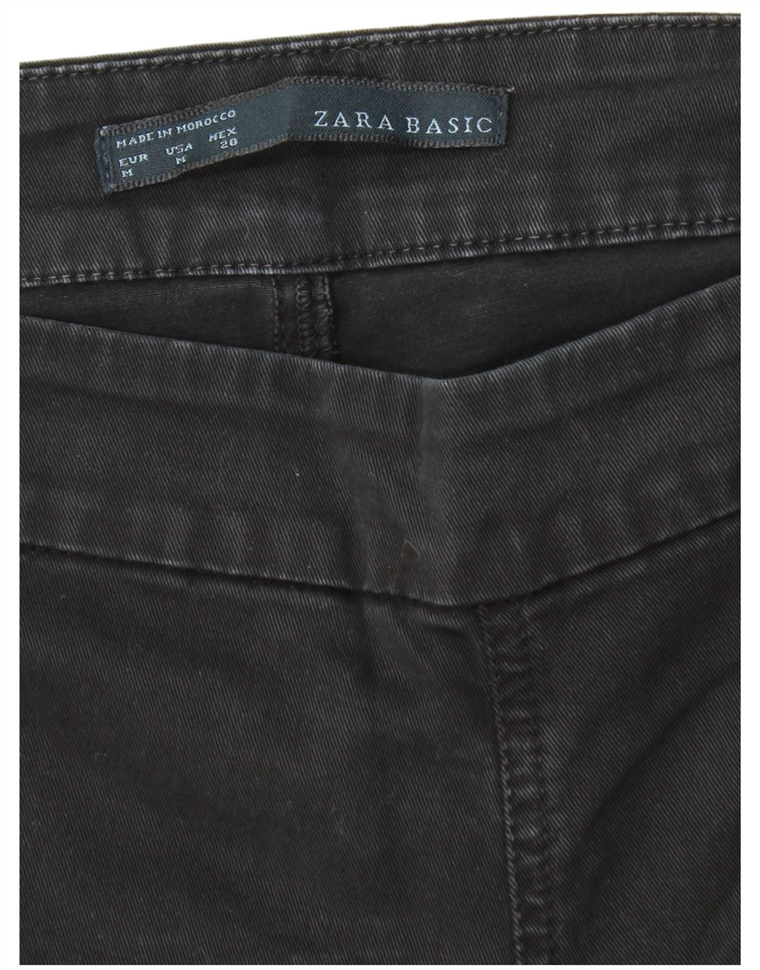 ZARA Womens Slim Cropped Trousers Medium W30 L25 Black