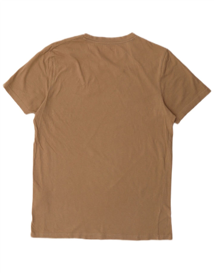 JACK & JONES Mens T-Shirt Top Medium Beige Cotton