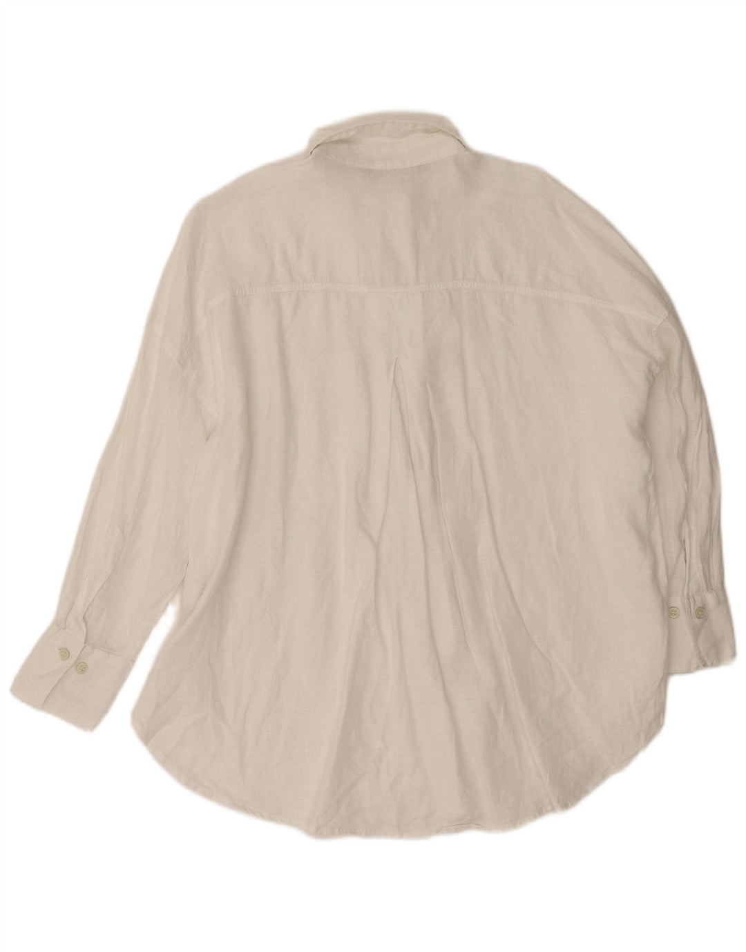 Zara Womens Oversized Shirt UK 10 Small White Linen