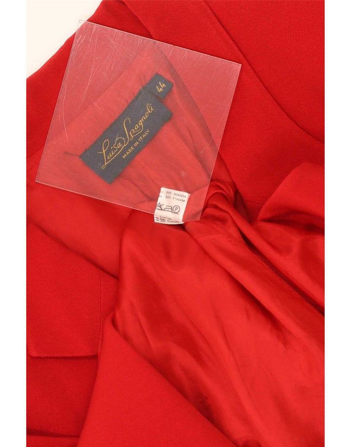 Luisa Spagnoli Womens Longline Blazer Jacket IT 44 Medium Red Acetat