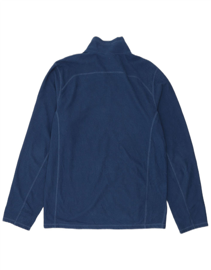 The North Face Mens Zip Neck Fleece Jumper Medium Navy Blue Polyester