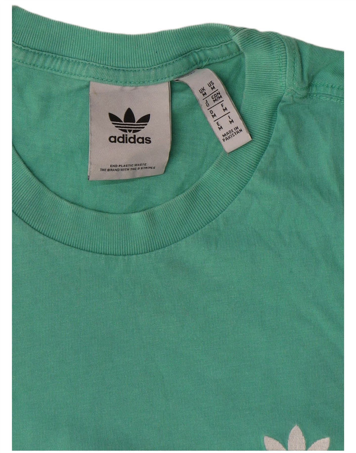 Adidas Mens Graphic T-Shirt Top Medium Turquoise Cotton