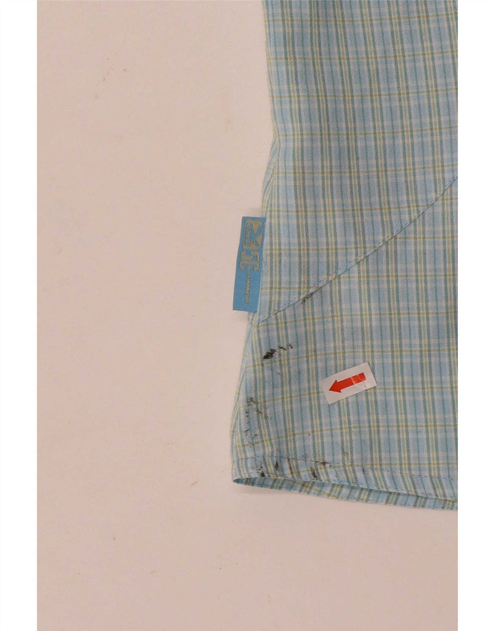 SALEWA Womens Short Sleeve Shirt UK 10 Small Blue Check Polyester