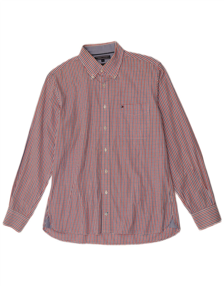 Tommy Hilfiger Mens Custom Fit Shirt Medium Multicoloured Gingham Cotton