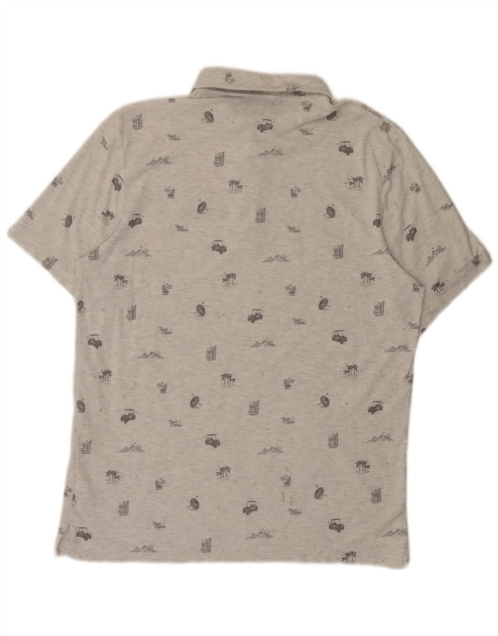 Polo da uomo con motivo astratto Travis Mathew, grande, in cotone grigio