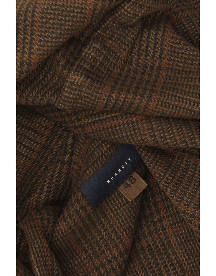 Jaqueta blazer masculina vintage com 3 botões IT 48 xadrez marrom médio