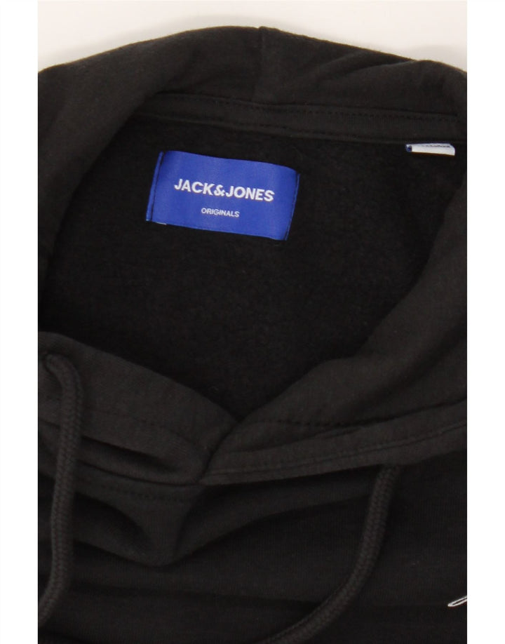 JACK & JONES Mens Hoodie Jumper Medium Black Cotton Vintage Jack & Jones and Second-Hand Jack & Jones from Messina Hembry 