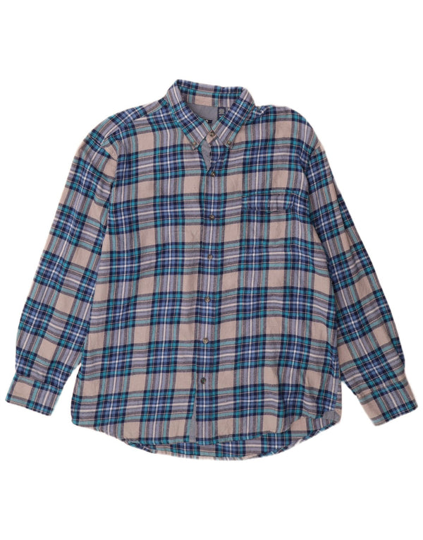 Camicia in flanella da uomo Izod XL in cotone a quadri blu