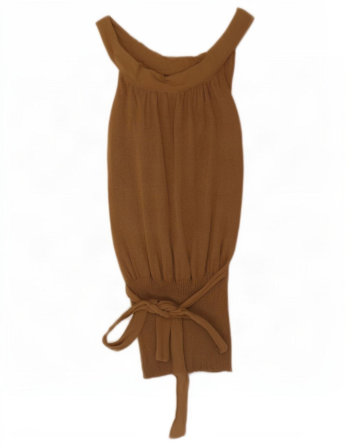 Massimo Dutti Haut à épaules dénudées pour femme UK 14 Large Marron Viscose