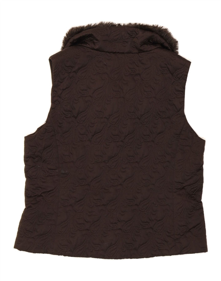 MINUET Womens Gilet UK 14 Medium  Brown Polyester Vintage Minuet and Second-Hand Minuet from Messina Hembry 