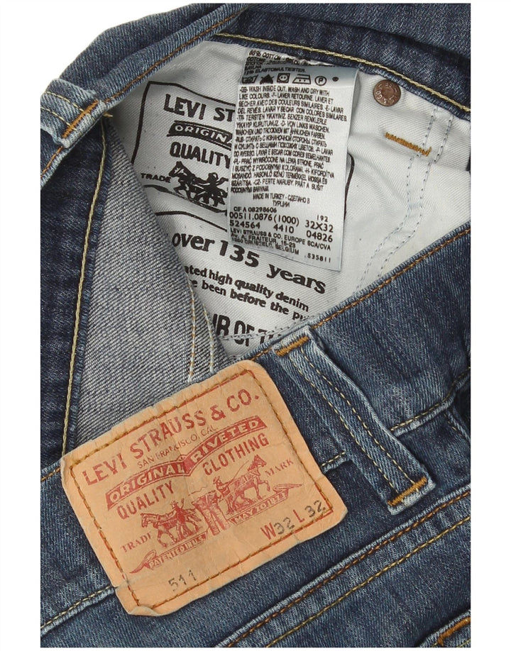 Levi's Mens 511 Slim Jeans W32 L32 Blue Cotton