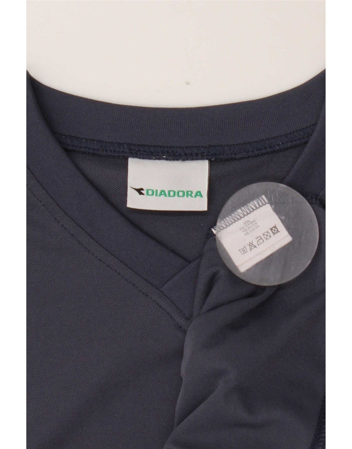 Diadora Mens T-Shirt Top Medium Navy Blue Polyester