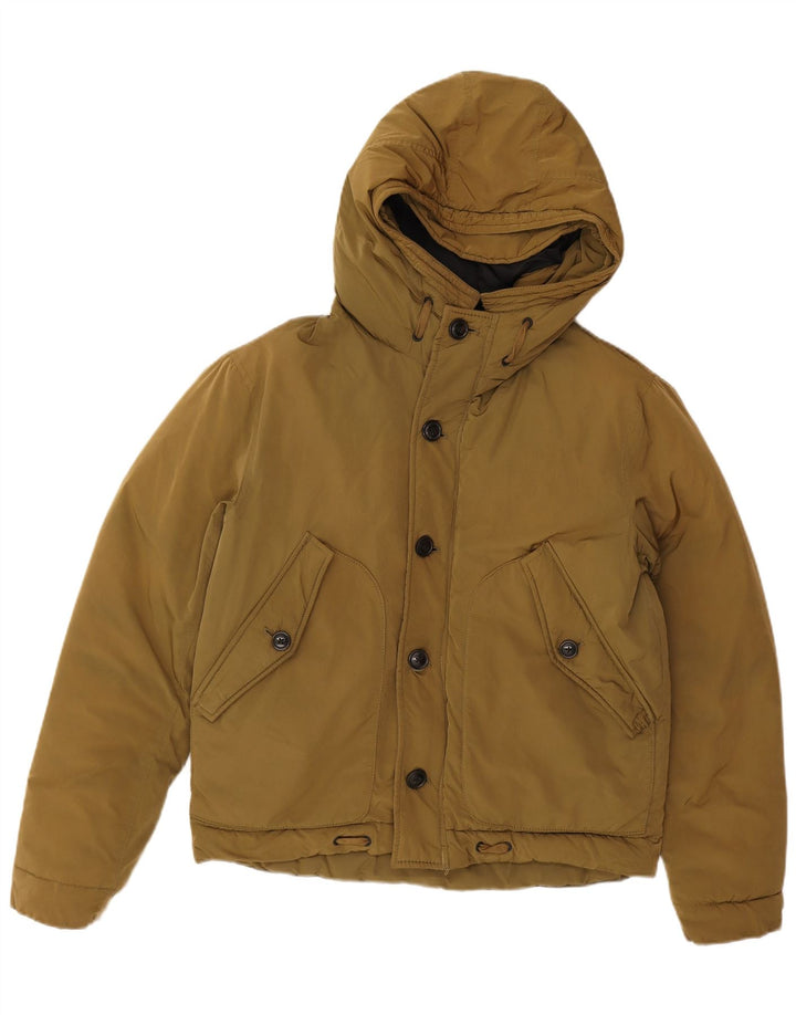 French Connection Herre hættepolstret jakke UK 36 Small Khaki Polyester