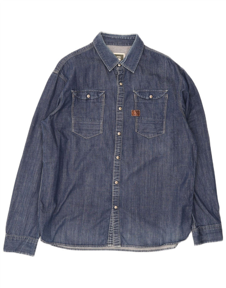 Camicia in denim da uomo G-Star 2XL cotone blu