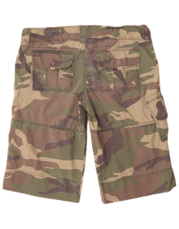 Abercrombie & Fitch Ανδρικό σορτς Cargo Medium W34 Χακί από βαμβακερό καμουφλάζ