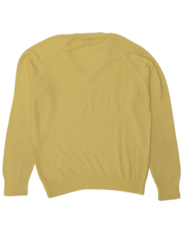 Kappa Mens V-Neck Jumper Sweater Medium Yellow Acrylic