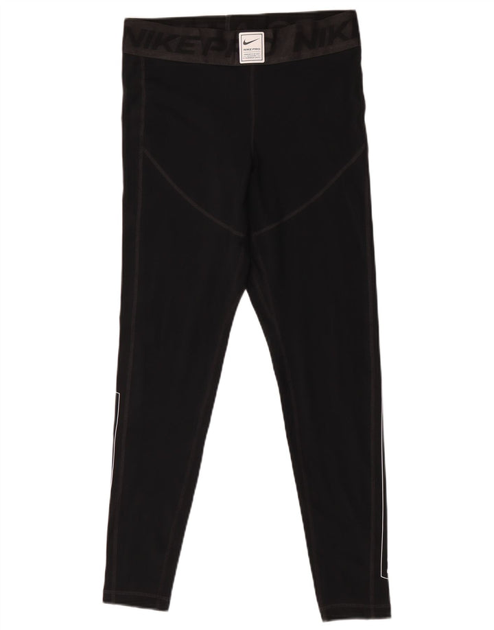 Nike Womens Graphic Leggings UK 14 Medium  Black Polyester