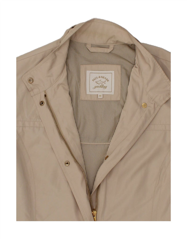 PAUL & SHARK Womens Overcoat UK 12 Medium Off White Polyester Vintage Paul & Shark and Second-Hand Paul & Shark from Messina Hembry 