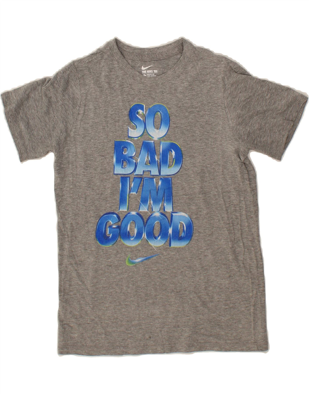 NIKE Boys Graphic T-Shirt Top 10-11 Years Medium Grey Vintage Nike and Second-Hand Nike from Messina Hembry 