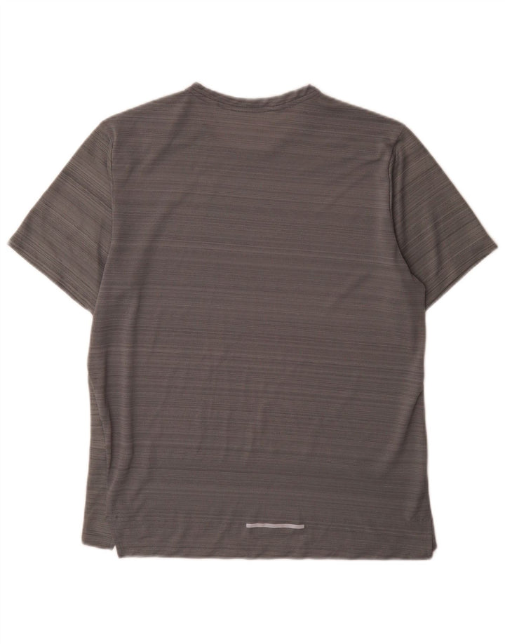 Мужская футболка Nike Dri Fit из полиэстера среднего серого цвета в полоску