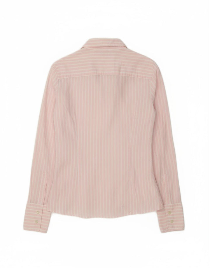 BENETTON Womens Shirt UK 14 Medium Pink Striped