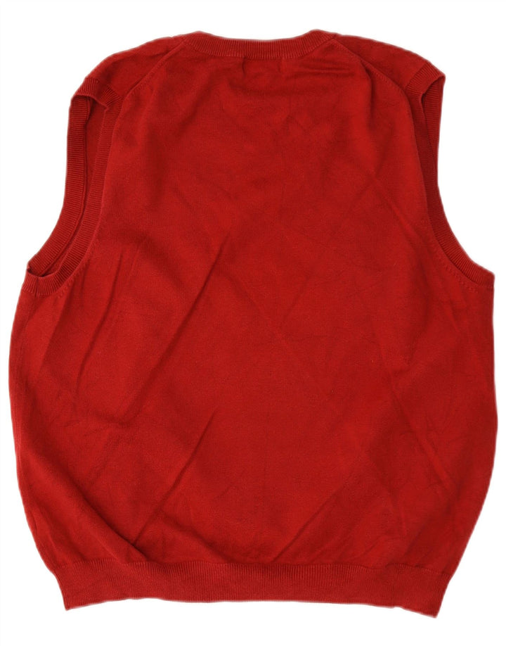 Eddie Bauer Mens Vest Tank Top Medium Burgundy Cotton