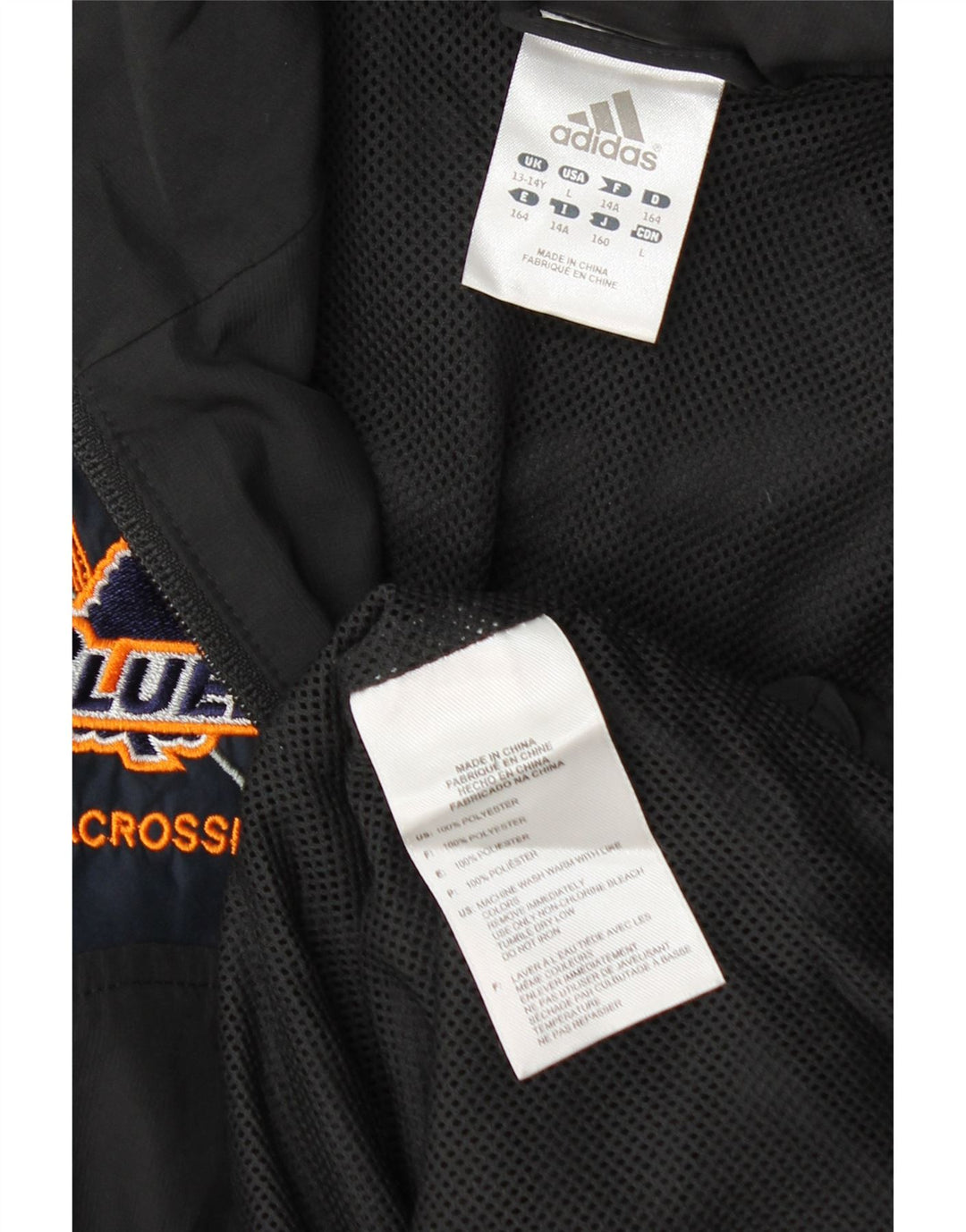 Adidas Jungen Grafik-Trainingsanzug-Top-Jacke, 13–14 Jahre, schwarzes Polyester