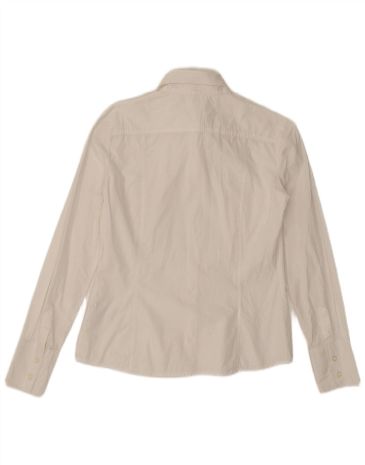 Camisa Benetton Mujer ES 44 Mediano Blanco Algodón
