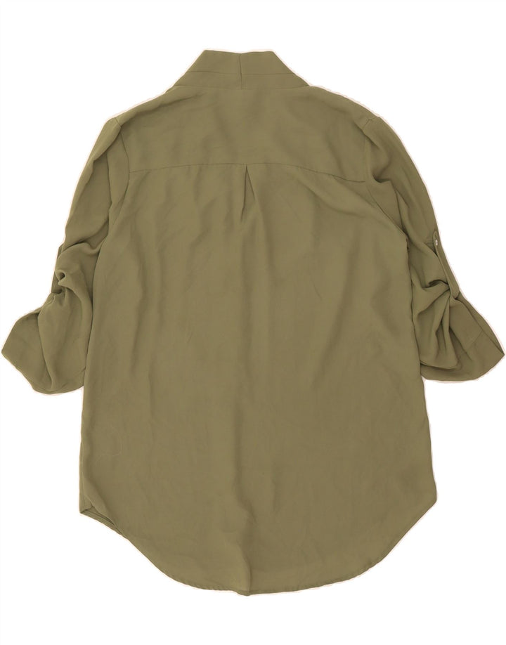 MOSSIMO Womens 3/4 Sleeve Pullover Shirt UK 14 Medium Green Polyester Vintage Mossimo and Second-Hand Mossimo from Messina Hembry 