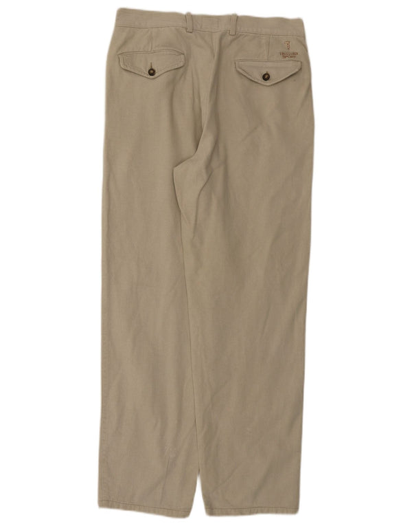 Trussardi Mens Pegged Chino Trousers IT 46 Small W29 L30 Beige Cotton