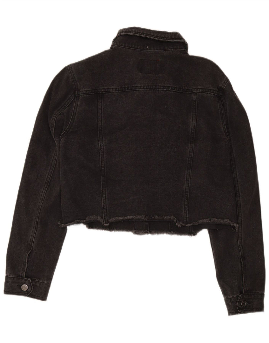 Guess Womens Distressed Crop denimjakke UK 12 Medium Black Bomuld