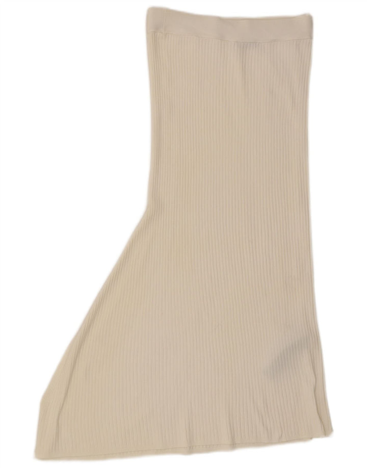 Zara Womens Knit Asymmetrical Skirt Small W26 Off White Polyester