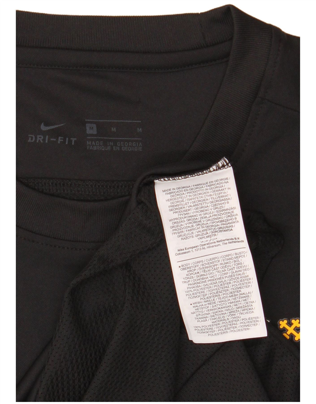 Nike Mens Graphic T-Shirt Top Medium Black Polyester