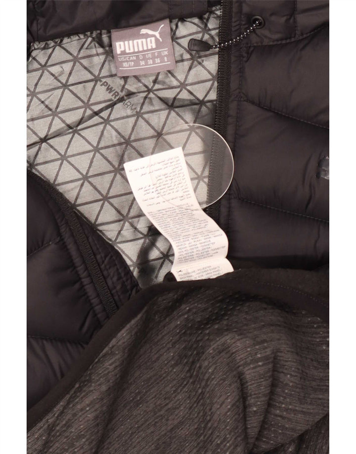 Puma Veste rembourrée à capuche pour femme UK 8 Small Gris Polyester