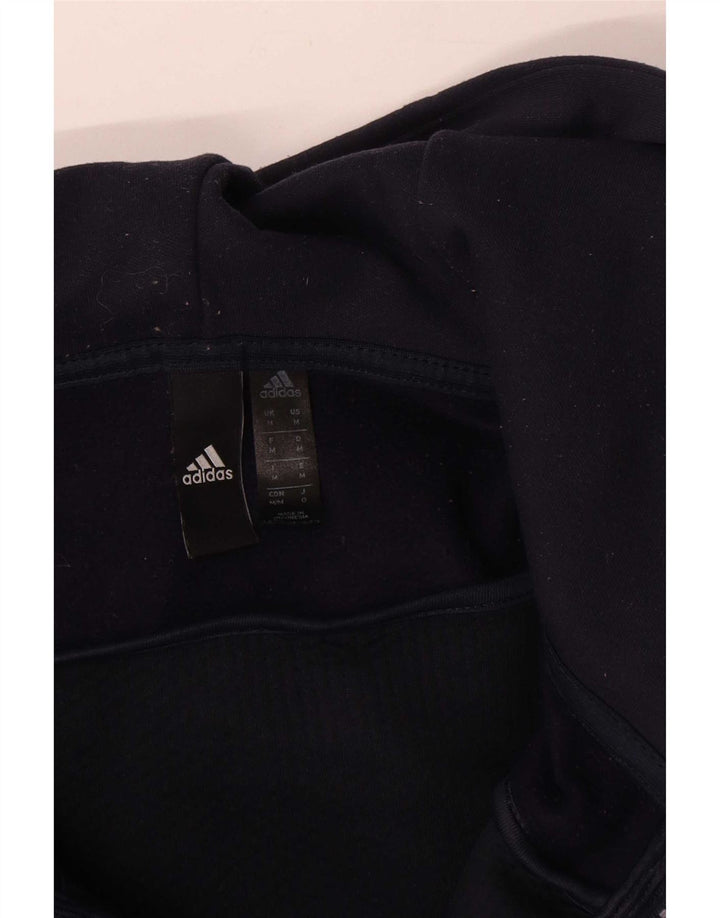 Adidas Mens Zip Hoodie Sweater Medium Navy Blue Colourblock Polyester