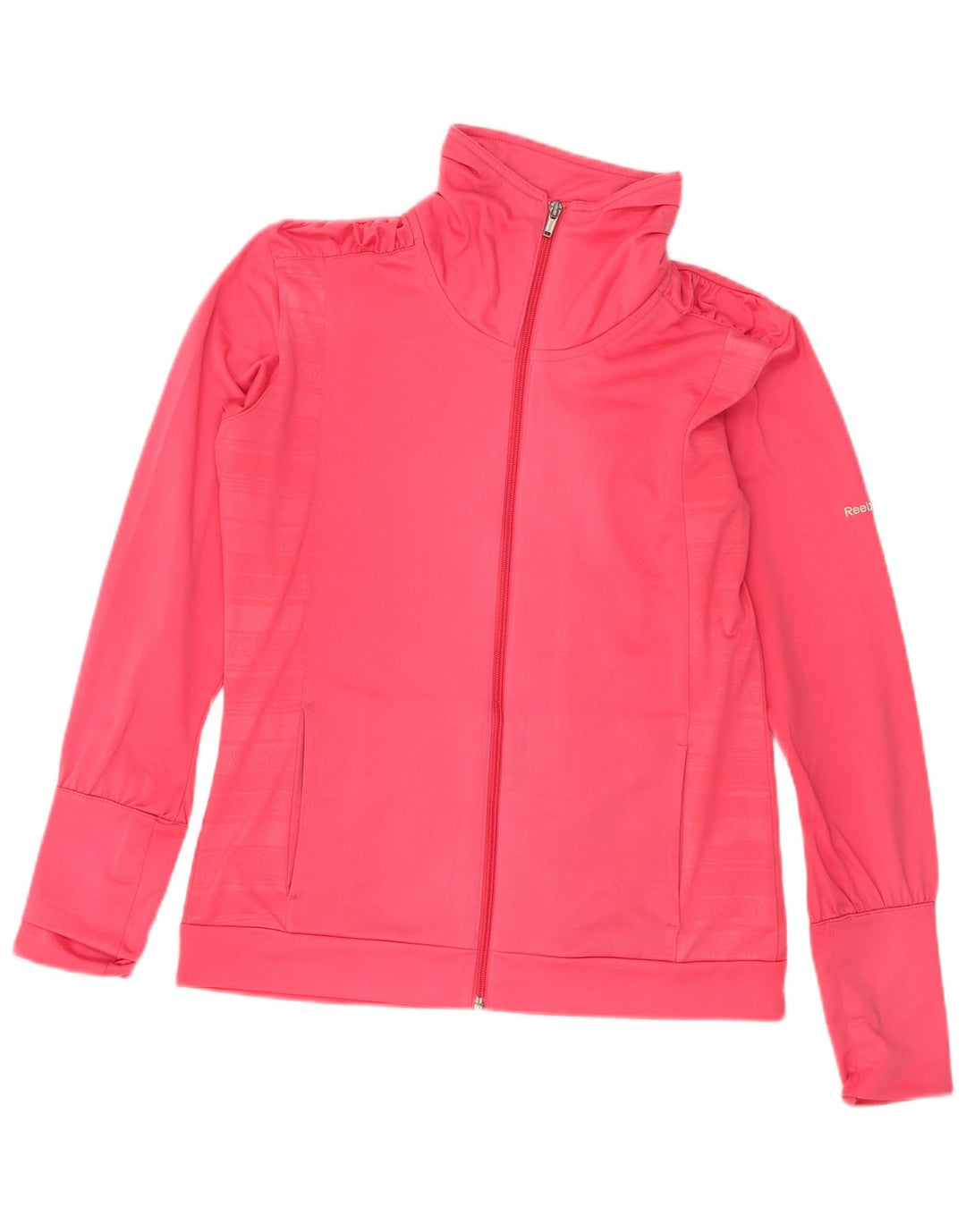 Giacca da tuta da donna Reebok UK 14 poliestere a righe rosa medio