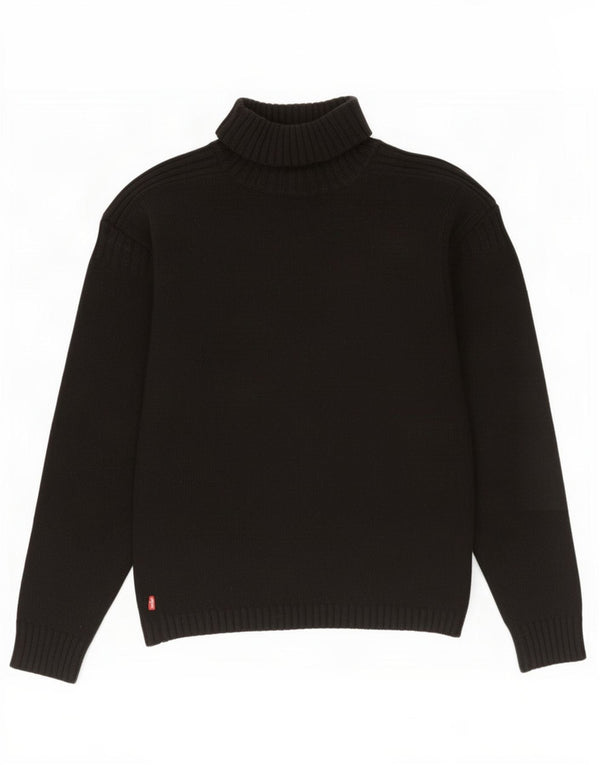 Levi's Damen-Pullover mit Rollkragen, UK 14, mittelschwarze Lammwolle