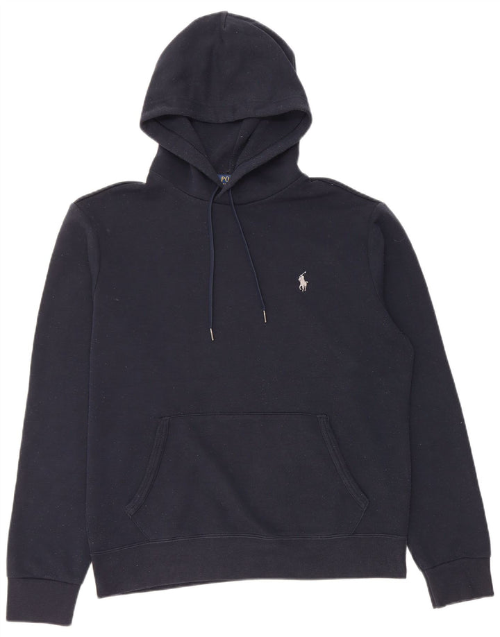 Polo Ralph Lauren Mens Hoodie Jumper Medium Navy Blue Polyester