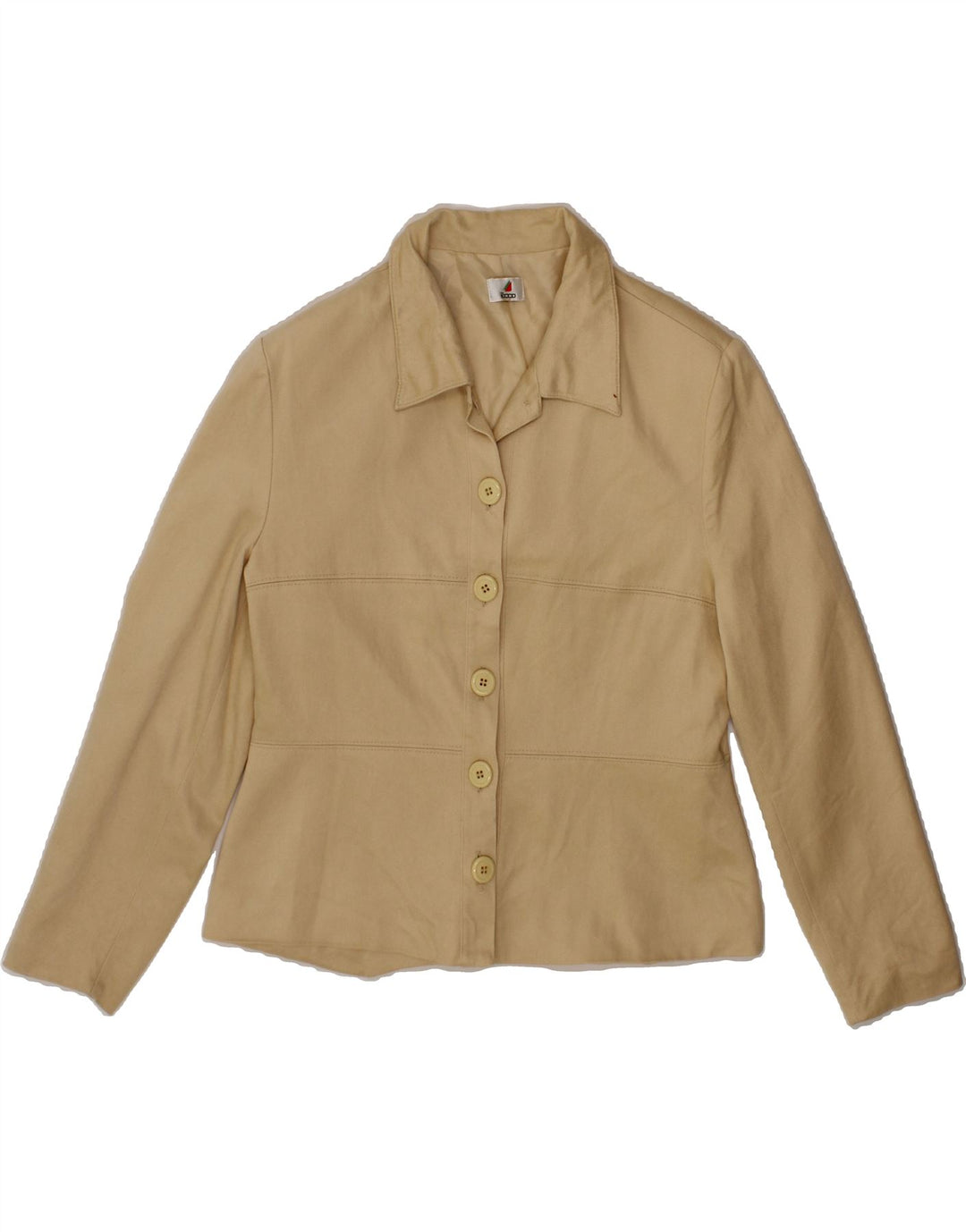 ECCO Womens 5 Button Blazer Jacket UK 16 Large Beige Viscose Vintage Ecco and Second-Hand Ecco from Messina Hembry 