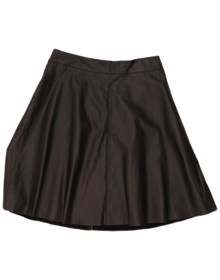 Definitions Womens Leather Skirt UK 14 Large W34 Black