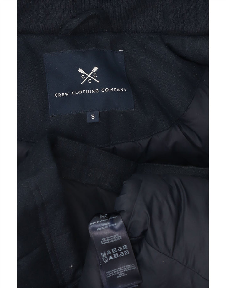 Crew Clothing Mens Hooded Padded Jacket UK 36 Small Navy Blue Polyester