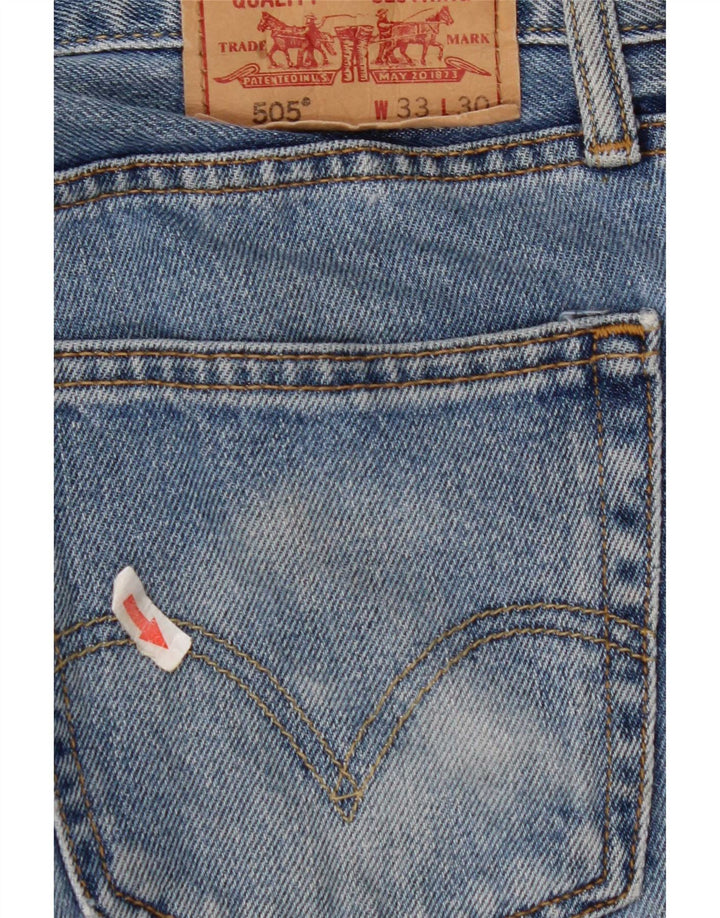 Levi's Herre 505 Straight Jeans W33 L30 Blå Bomuld